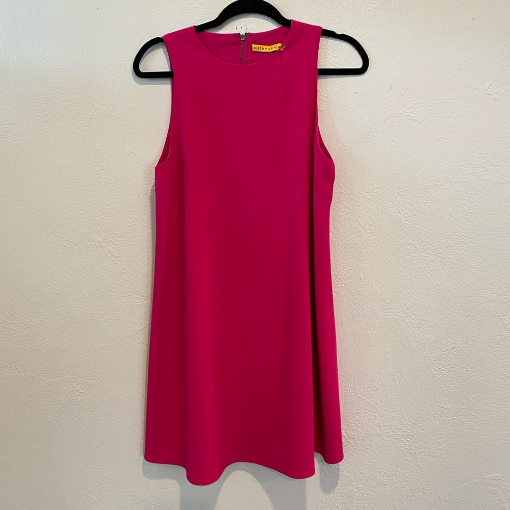 Alice + Olivia Pink Shift Dress with Zippers